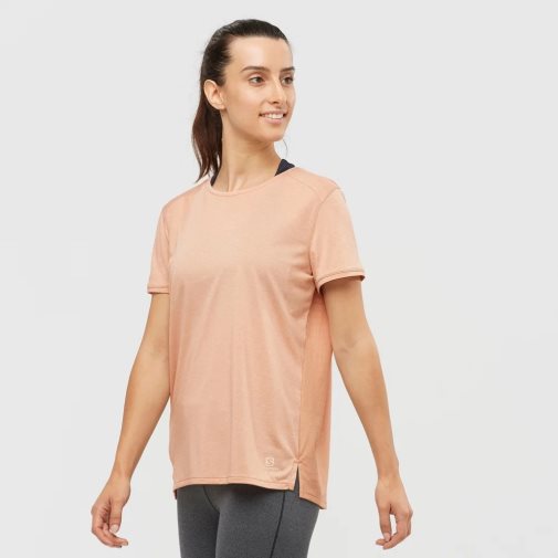 Coral Salomon Outline Summer Short Sleeve Women's T-Shirts | IE FV5297